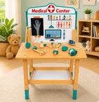 Wooden Doctor Playset With Medical Center