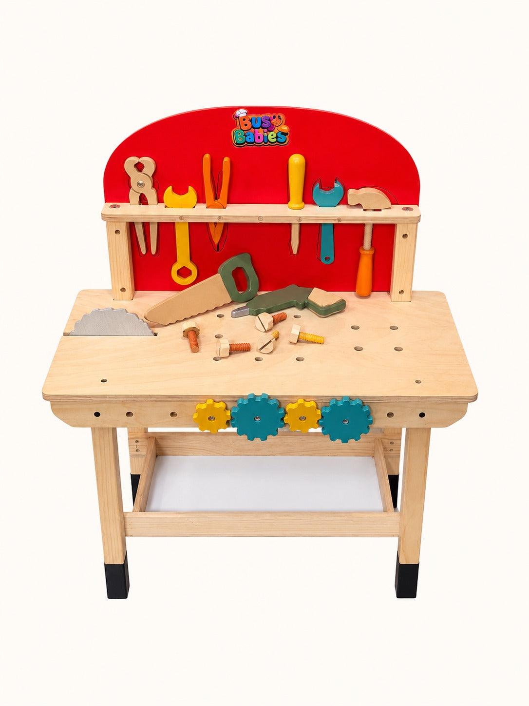 Kids Wooden Tools Set with Work Bennch