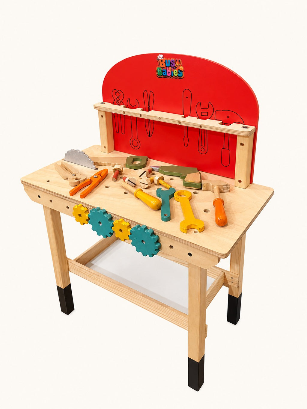 Kids Wooden Tools Set with Work Bennch