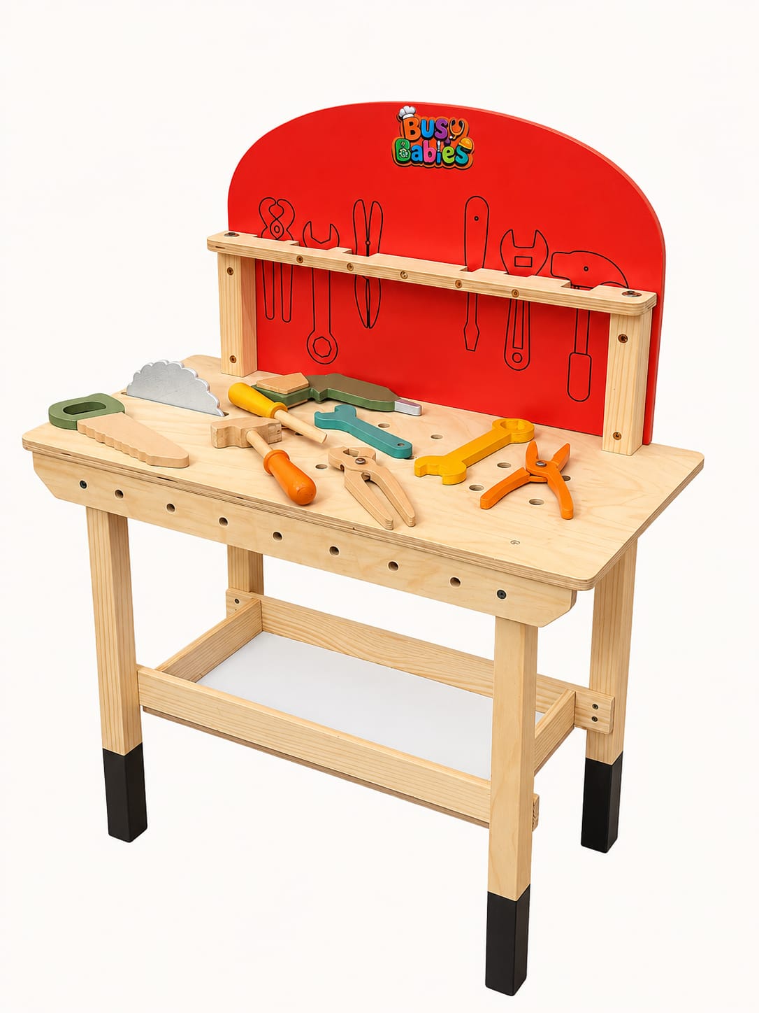Kids Wooden Tools Set with Work Bennch
