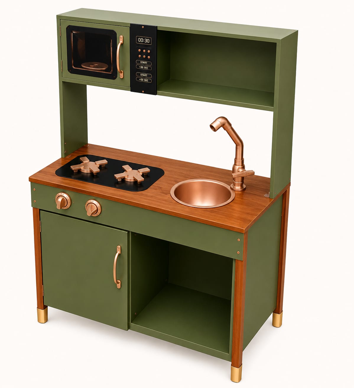 Kids Kitchen Set With Wooden Utensils