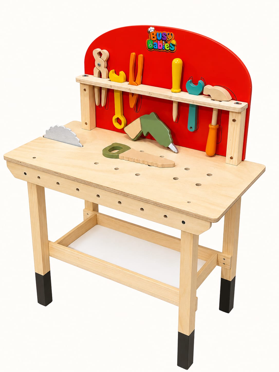 Kids Wooden Tools Set with Work Bennch